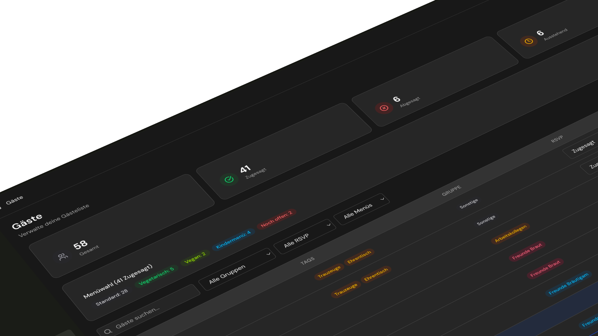 Gästeliste Feature